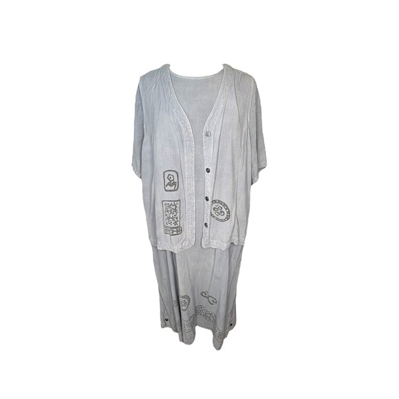 Vintage Country Wear Casuals Dress Set 2 Piece‎ Embroidered Boho Plus Size 3X - Picture 1 of 13